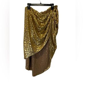 Choosy Elegant Gold   Stretch Women's Asymmetric Skirt  size 20